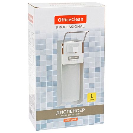 Диспенсер для жидкого мыла OfficeClean Professional, локтевой, белый, наливной, 1л 
