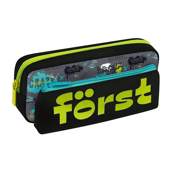 Пенал мягкий 2 в 1, 1 отделение, 205*80*40 Först "Freestyle", съемная косметичка на липучке