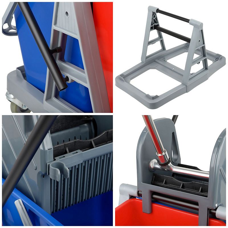 Тележка уборочная OfficeClean, 2 съемных ведра 23л., механический отжим, пластиковый каркас