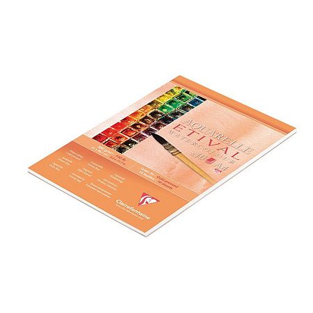 Альбом для акварели, 10л., А4, на склейке Clairefontaine "Etival", 300г/м2, холодное прессование