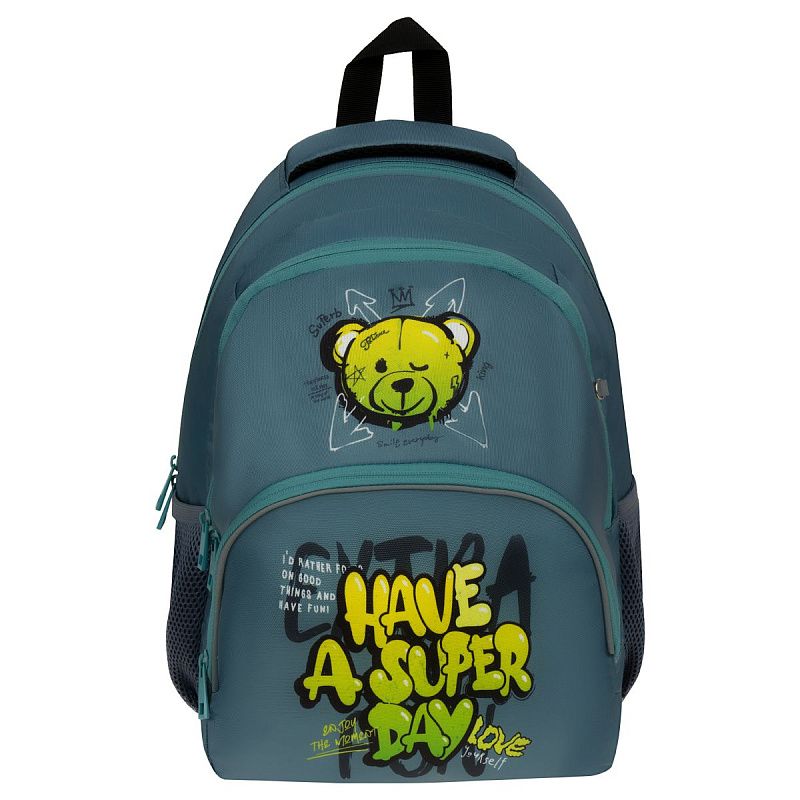 Рюкзак ArtSpace School "Bear", 40*28*18см, 2 отделения, 3 кармана, уплотн. спинка 