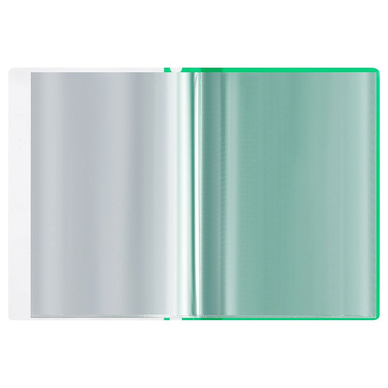 Папка-скоросшиватель с 10 вкладышами СТАММ с перфорацией, А4, 160мкм, пластик, зеленая 