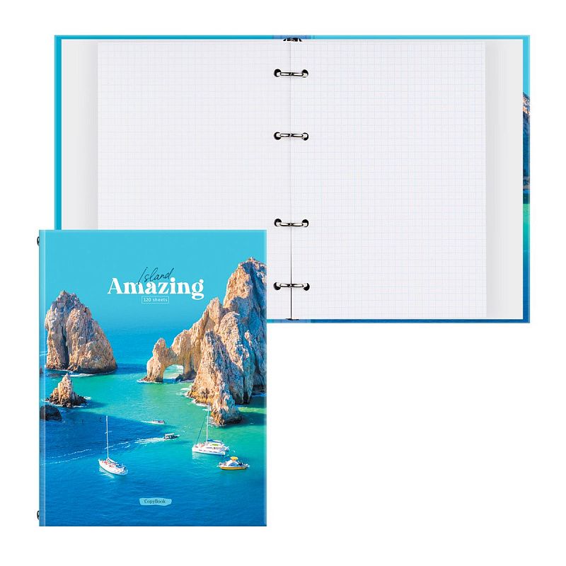 Тетрадь на кольцах А5, 120л., BG "Остров мечты", глянцевая ламинация