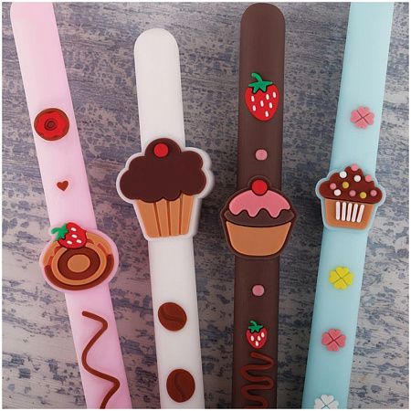 Ручка шариковая MESHU "Sweets" синяя, 0,7мм, софт-тач, корпус ассорти, с топпером 