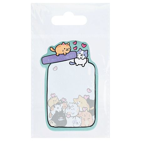 Самоклеящийся блок фигурный MESHU "Cat's pot", 40л., европодвес