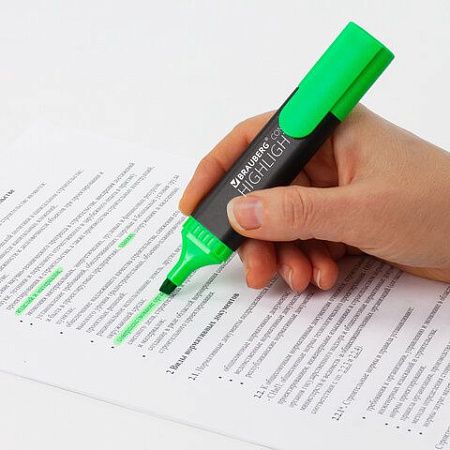 Текстовыделитель BRAUBERG "Contract", ЗЕЛЕНЫЙ, линия 1-5 мм, 150390 