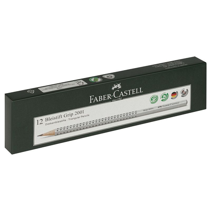 Карандаш ч/г Faber-Castell "Grip 2001" 2B, трехгранный, заточен. 