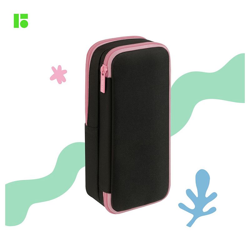 Пенал 2 отделения, 205*80*55 Berlingo "Kitty", полиэстер, внутренний органайзер, магнит 