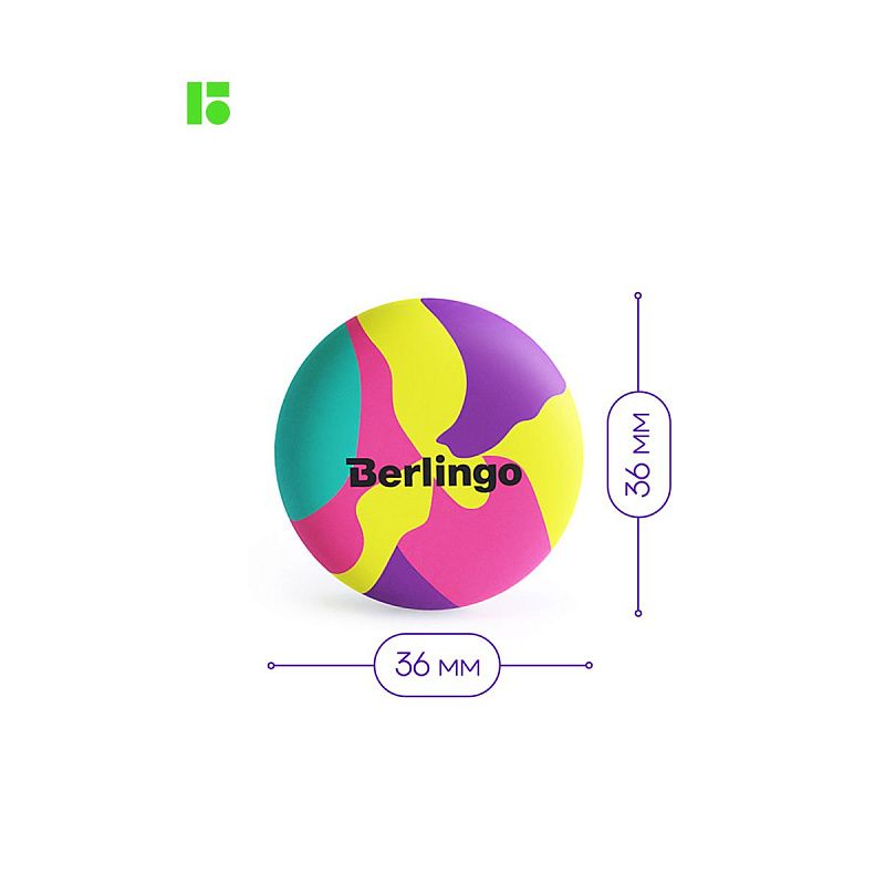 Ластик Berlingo "Color Block", 6шт., круглый, 36*36*11мм, PVC бокс 