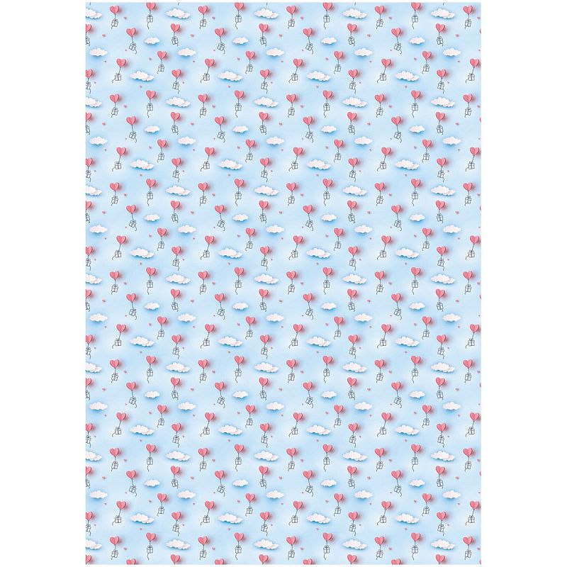 Упаковочная бумага глянц. 70*100см, MESHU "День Рождения", 80г/м2, ассорти 5 дизайнов