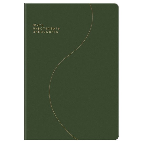 Записная книжка А5, 96л., BG "Смыслы", кожзам, линия, зеленый