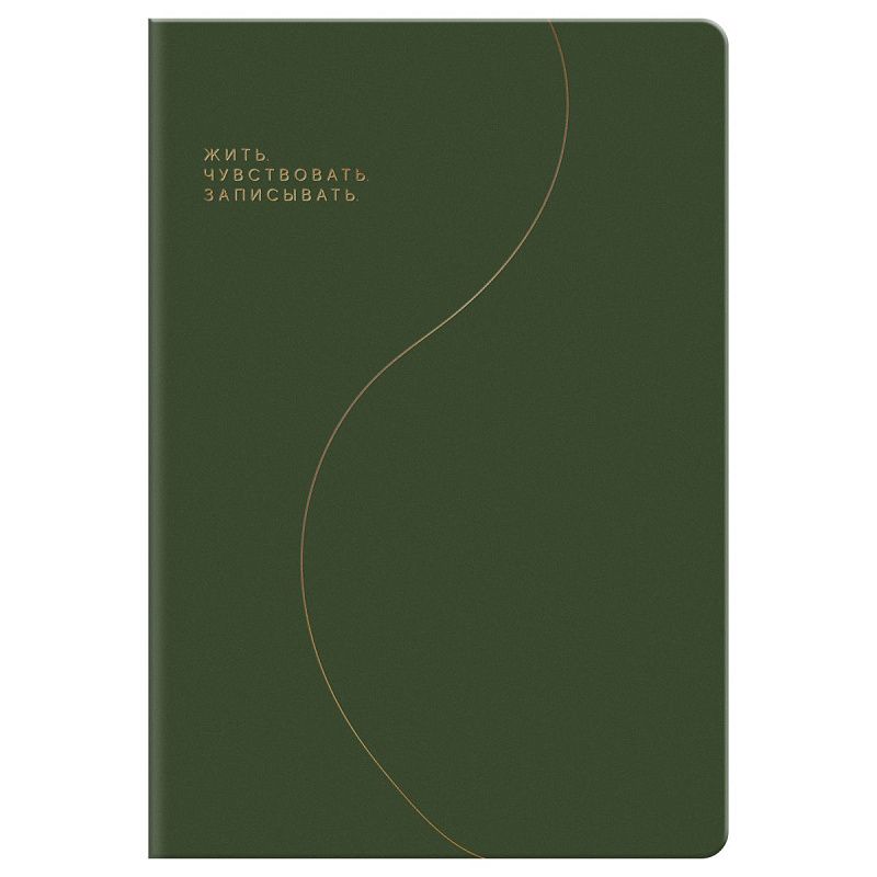 Записная книжка А5, 96л., BG "Смыслы", кожзам, линия, зеленый