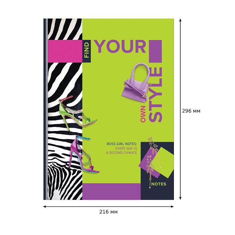 Бизнес-блокнот А4, 160л., BG "Boss Girl", матовая ламинация, выб. лак