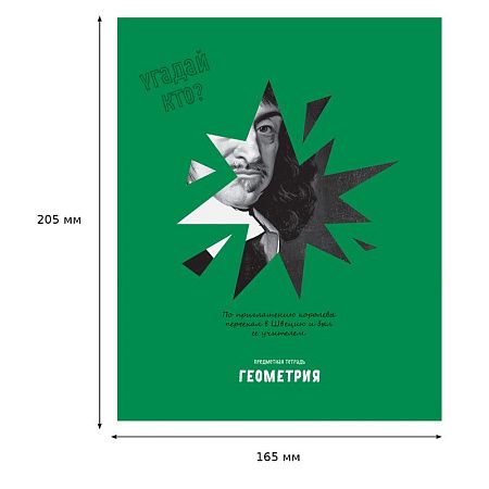 Тетрадь предметная 48л. BG "Угадай кто" - Геометрия, матовая ламинация, выб. лак