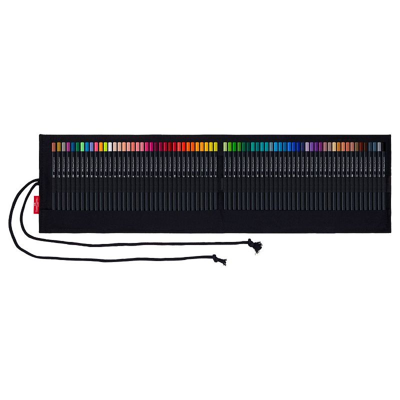 Карандаши цветные Faber-Castell "Black Edition", 72 цв., трехгран., черное дерево, заточен., пенал-скрутка