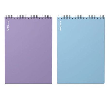 Блокнот А5 148х210 мм, 80 л., спираль, пластик, клетка, ERICH KRAUSE, "Pastel", 63646