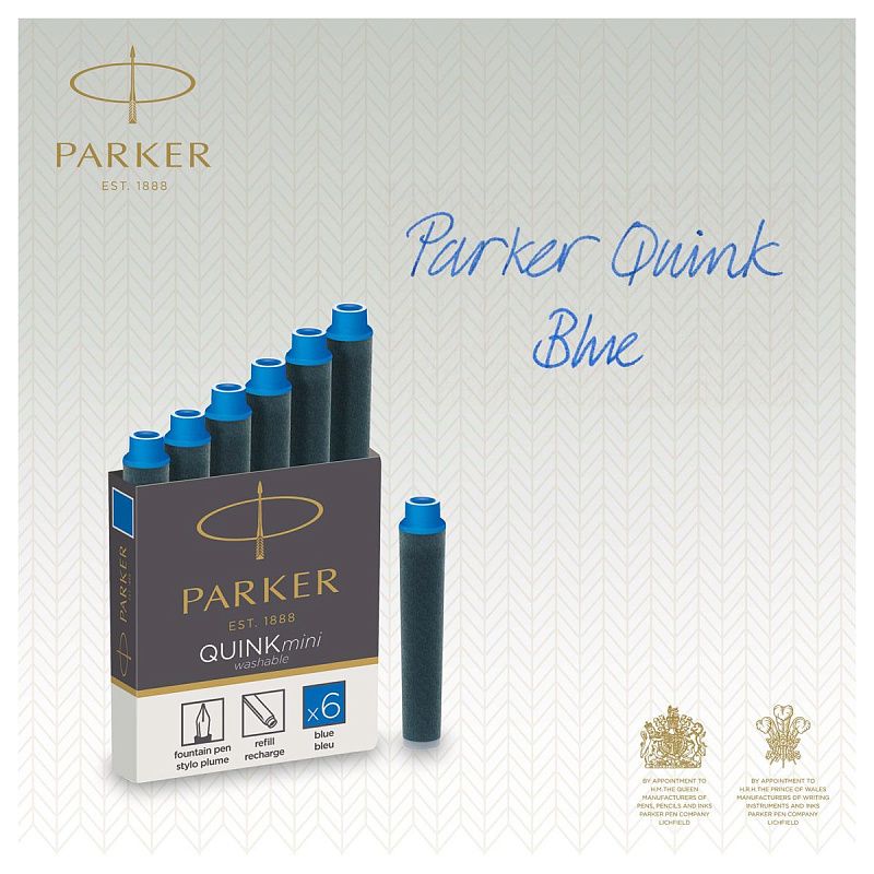 Картриджи чернильные Parker "Cartridge Quink Mini" синие, 6шт., картонная коробка 