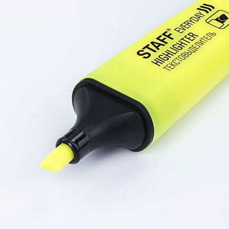 Текстовыделитель STAFF "EVERYDAY HL-638", ЖЕЛТЫЙ, линия 1-5 мм, 151638 