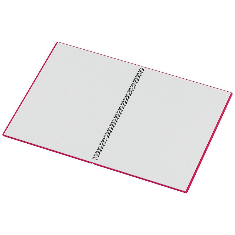 Тетрадь 80л., А4 клетка на гребне BG "Neon", пластиковая обложка, розовый