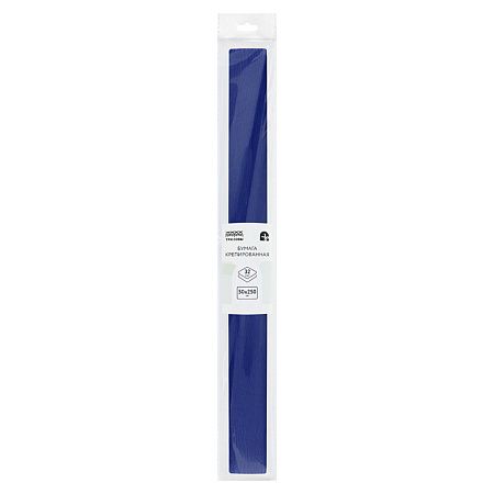 Бумага крепированная ТРИ СОВЫ, 50*250см, 32г/м2, темно-синяя, в рулоне, пакет с европодвесом