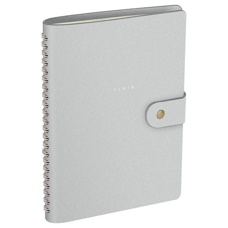 Записная книжка А5 96л. ЛАЙТ, кожзам, скрытый гребень, Greenwich Line "Shimmer. Silver", блок в линию