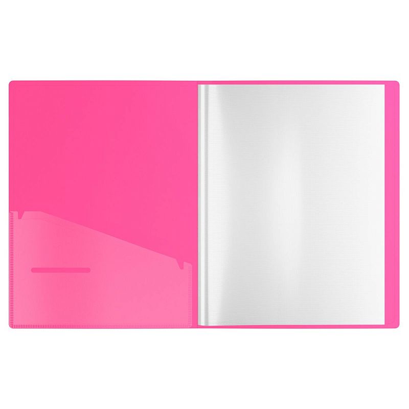 Папка с 10 вкладышами Berlingo "Your Way", 17мм, 600мкм,  розовый неон, с внутр. карманом 