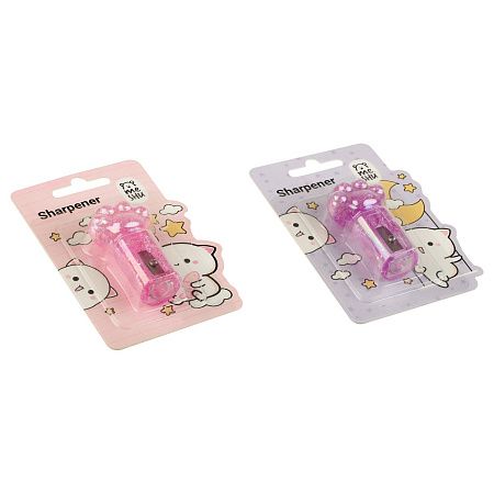 Точилка пластиковая MESHU "Cute paw", 1 отверстие, ассорти 