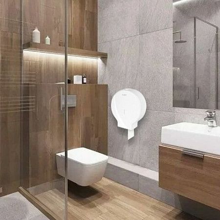 Диспенсер для туалетной бумаги LAIMA PROFESSIONAL ORIGINAL (Система T1), БОЛЬШОЙ, белый, ABS-пластик, 605768 