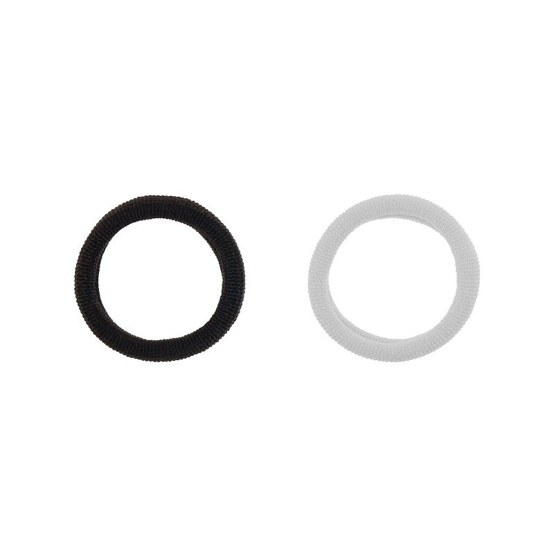 Резинки для волос MESHU, черные и белые, 40шт., диаметр 2,5см, европодвес