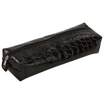 Пенал-косметичка BRAUBERG "Ultra black", "крокодиловая кожа", 20х6х4 см, 223909
