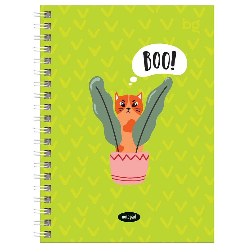 Записная книжка А6 96л., на гребне BG "Веселые друзья", матовая ламинация, выб. лак, твердая обложка