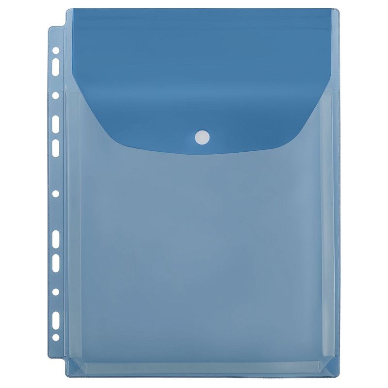 Папка-вкладыш с перфорацией на кнопке OfficeSpace А4, ПВХ, 180мкм, расширяющаяся до 250л., цветная, ассорти 