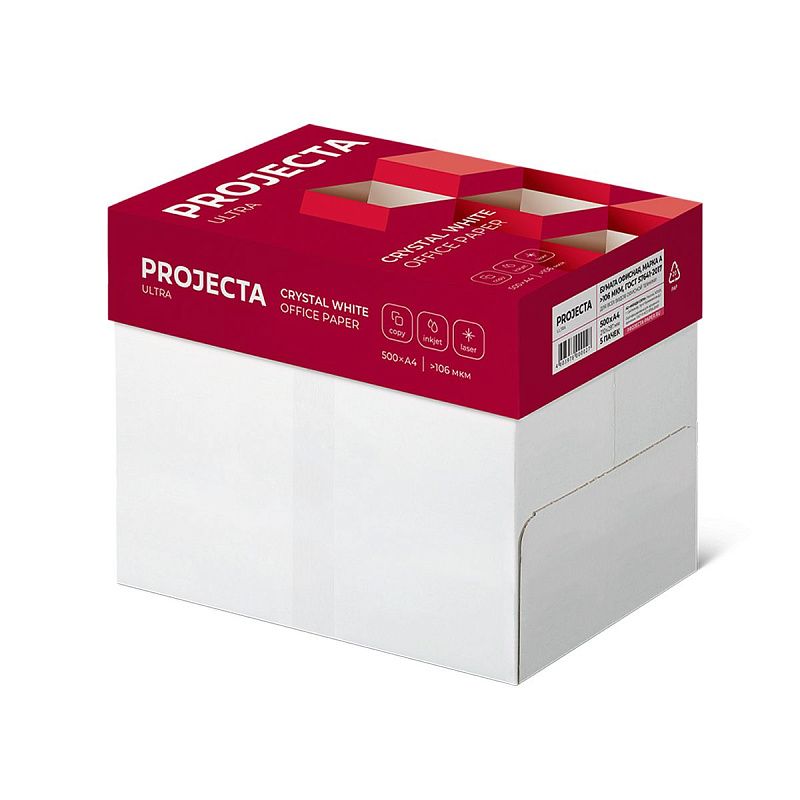 Бумага PROJECTA "Ultra" А4, Марка А, 500л.
