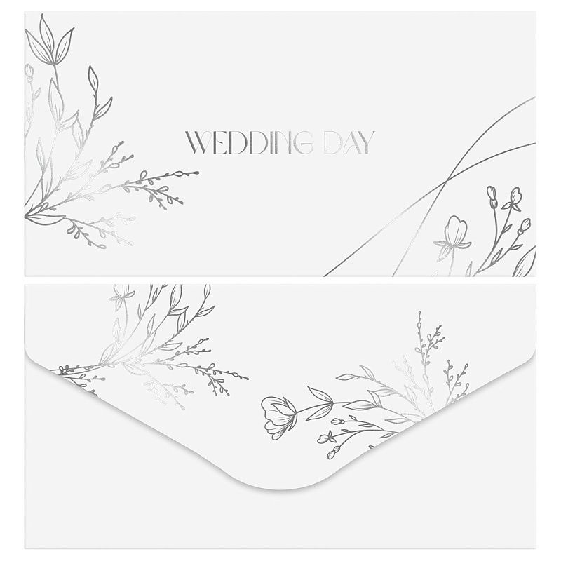 Конверт для денег MESHU "Wedding" 85*164мм, матовая ламинация, фольга, 3 дизайна