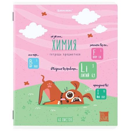 Тетради предметные, КОМПЛЕКТ 12 ПРЕДМЕТОВ, "DOG БОБИК", 48 л., TWIN-лак, BRAUBERG, 404840