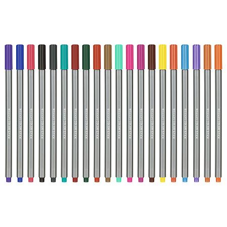 Фломастеры Luxor  "Color Stick", 20цв., смываемые, ПВХ, европодвес