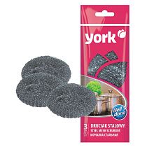 Губки для посуды York, металлические, 8,5*2,5см, 3шт.