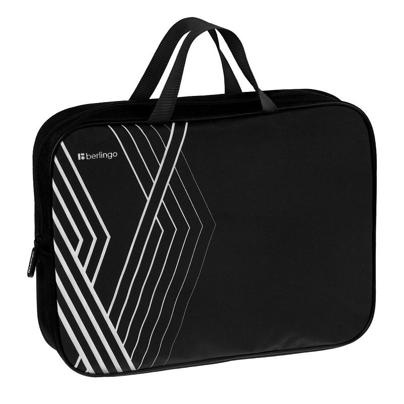 Папка текстильная с ручками 1 отделение, А4 Berlingo "Basic white", 350*265*75мм, текстиль, на молнии