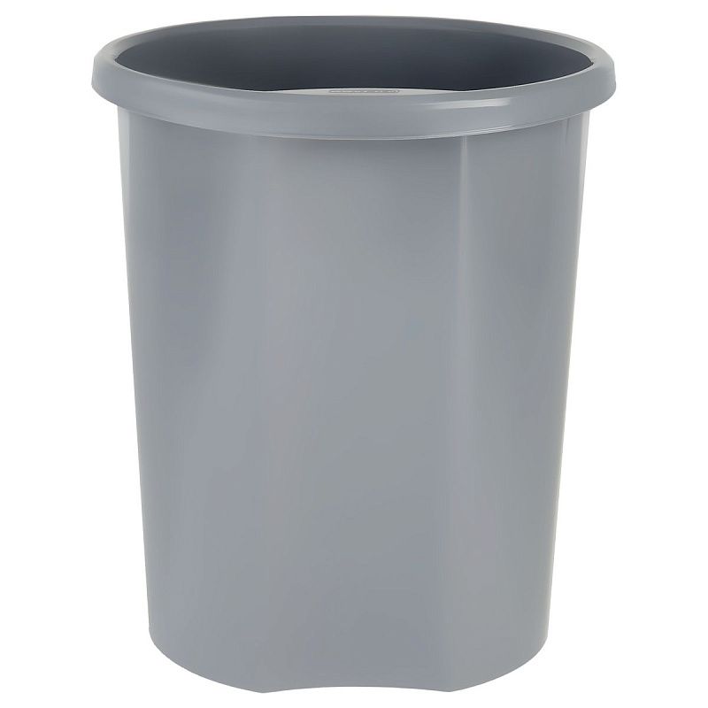 Корзина для бумаг СТАММ, 12л, цельная, серая