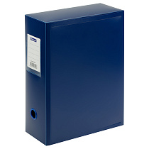 Короб архивный на кнопке OfficeSpace разборный, 100мм, пластик, 900мкм, синий
