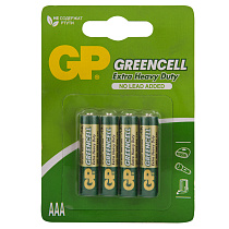 Батарейка GP Greencell AAA (R03) 24S солевая, BL4