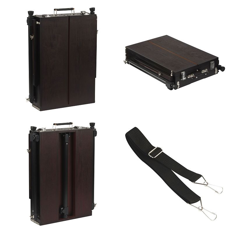 Этюдник напольный с ремнем и палитрой Гамма "Студия", 78*92*180см, сосна, коричневый