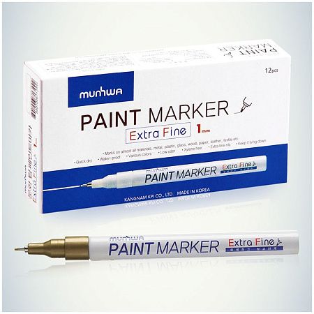 Маркер-краска MunHwa "Extra Fine Paint Marker" золото, 1мм, нитро-основа 