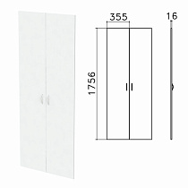 Дверь ЛДСП высокая "Бюджет", КОМПЛЕКТ 2 шт., (355х16х1756 мм), белый, 402880-290