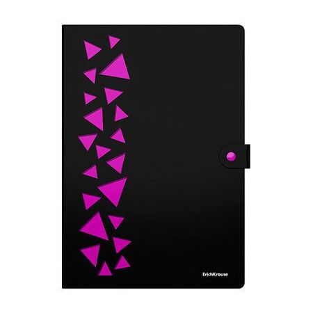 Папка-органайзер на кнопке 4 отделения, ERICH KRAUSE Matt Accent, 600 мкм, до 150 л, А4, асс.,61210 