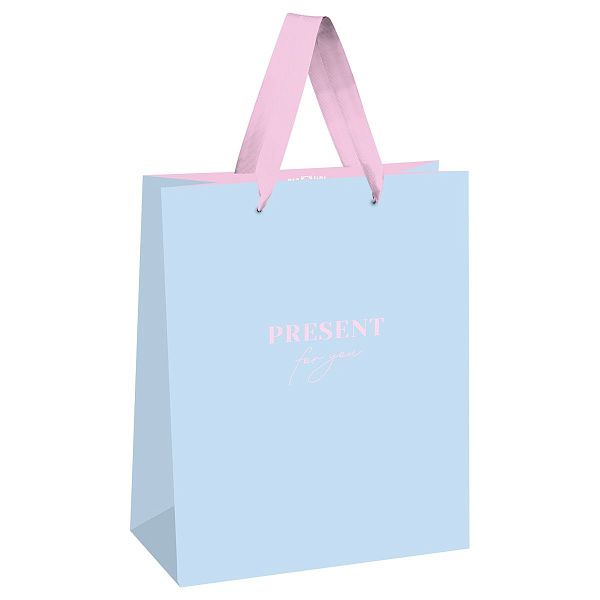 Пакет подарочный 33*42*12см MESHU "Monochrome. Blue", матовая ламинация
