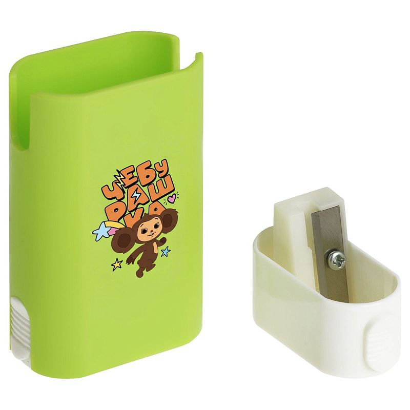 Точилка пластиковая Мульти-Пульти "Чебурашка" 1 отверстие, контейнер, ассорти 