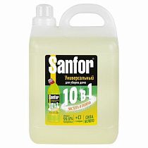Чистящее средство 5 л, SANFOR 10 в 1 Universal "Лимонная свежесть", 22055 