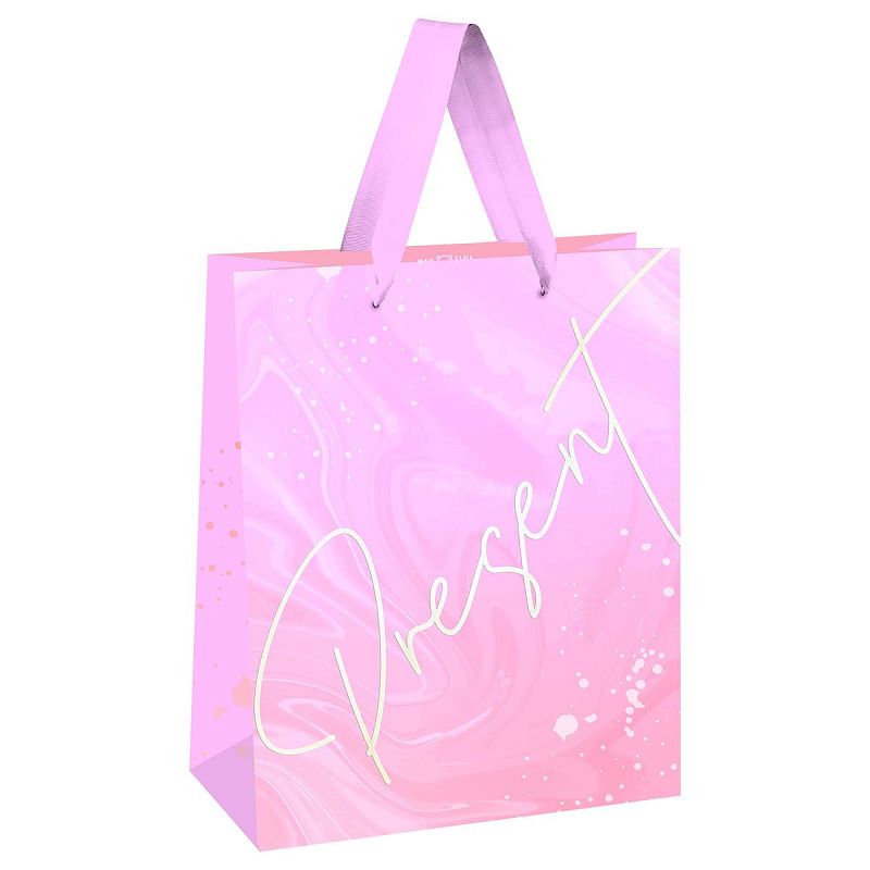 Пакет подарочный 18*23*10см MESHU "Present", фольга,  матовая ламинация