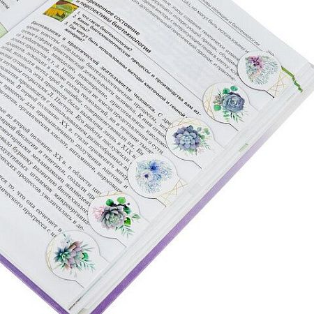 Закладки для книг МАГНИТНЫЕ, "FLOWERS", набор 6 шт., 32х28 мм, BRAUBERG, 113168 